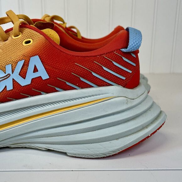 Hoka One One Bondi X Fiesta Amber Yellow Mens Size 9.5 .Running Workout Exercise - Picture 7 of 9